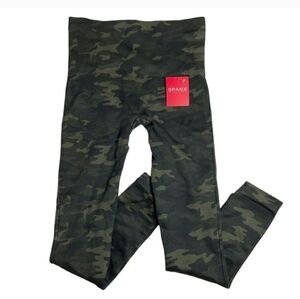 Spanx Look at Me Now Leggings Green Camo NEW Womens